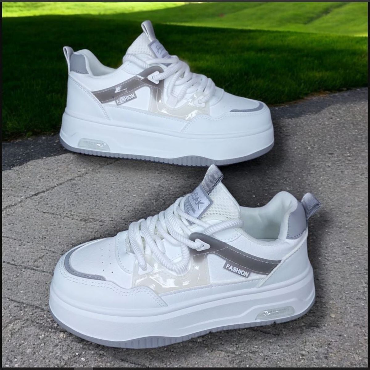 GENERICO - ZAPATILLA PARA DAMA FASHION BLEAK BLANCOGRIS - V292