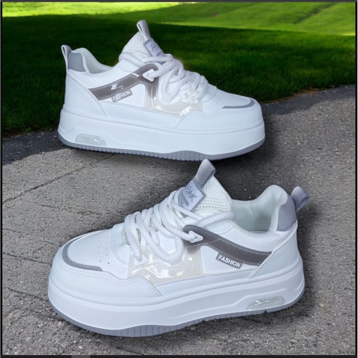 GENERICO - ZAPATILLA PARA DAMA FASHION BLEAK BLANCOGRIS - V292