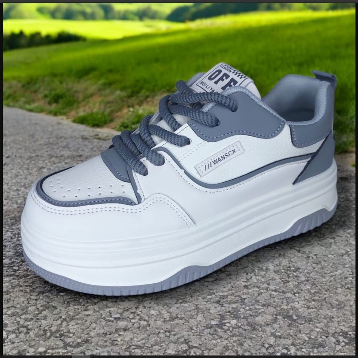 GENERICO - ZAPATILLA PARA DAMA FASHION OFF BLANCOGRIS - V149