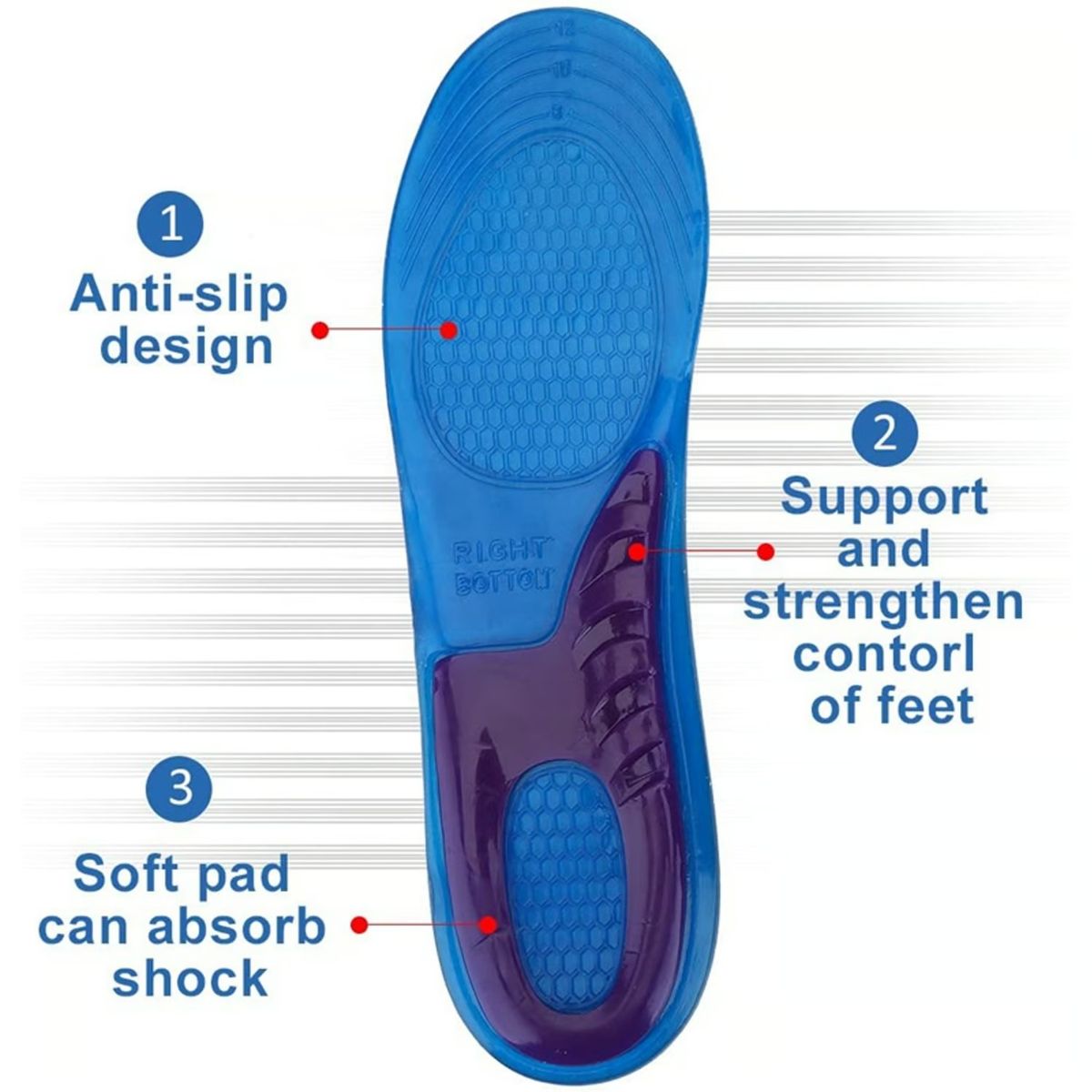 OEM - Plantilla Deportiva Silicona -Masaje -Ortopédico