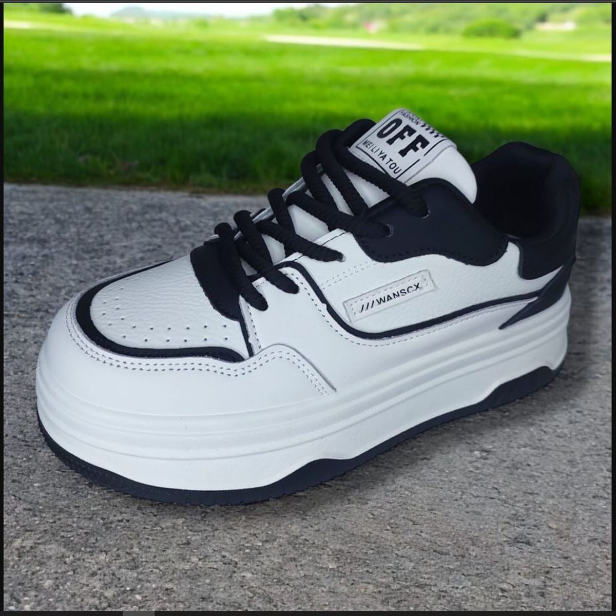 GENERICO - ZAPATILLA PARA DAMA FASHION OFF BLANCONEGRO - V149