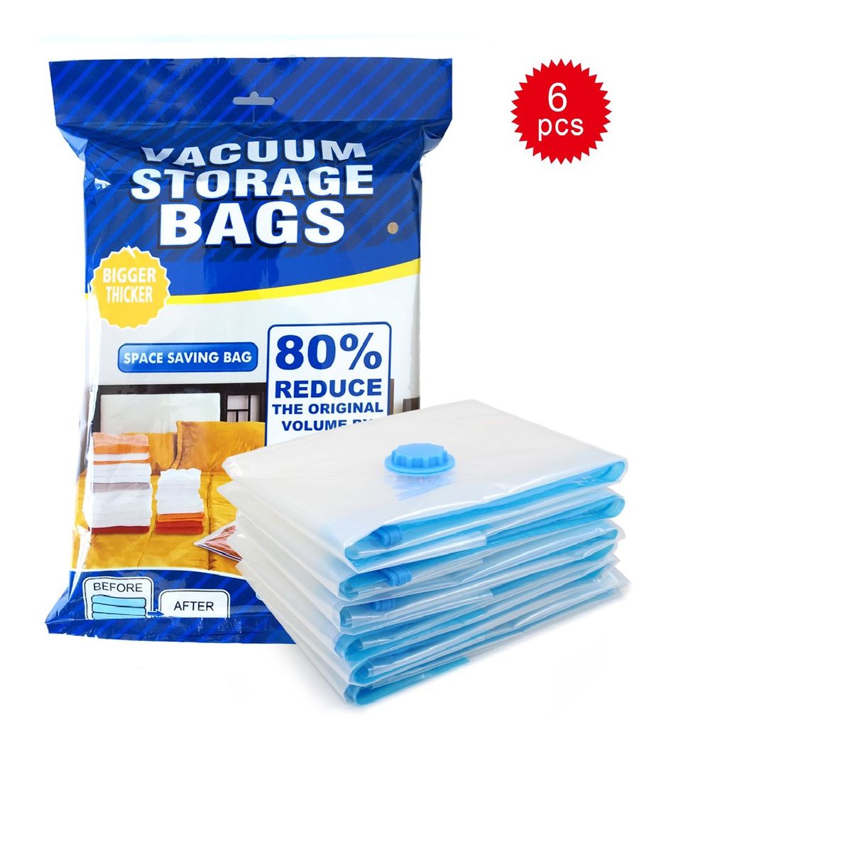 GENERICO - PACK X 6 BOLSAS COMPRESORAS AL VACIO