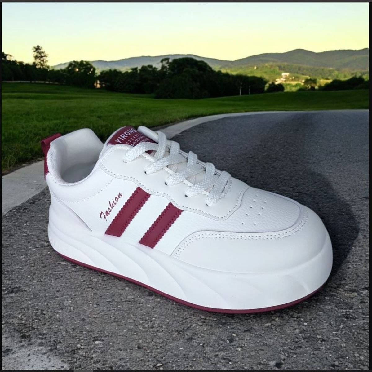 GENERICO - ZAPATILLA DE MUJER FASHION YIRONG BLANCOROJO - V154