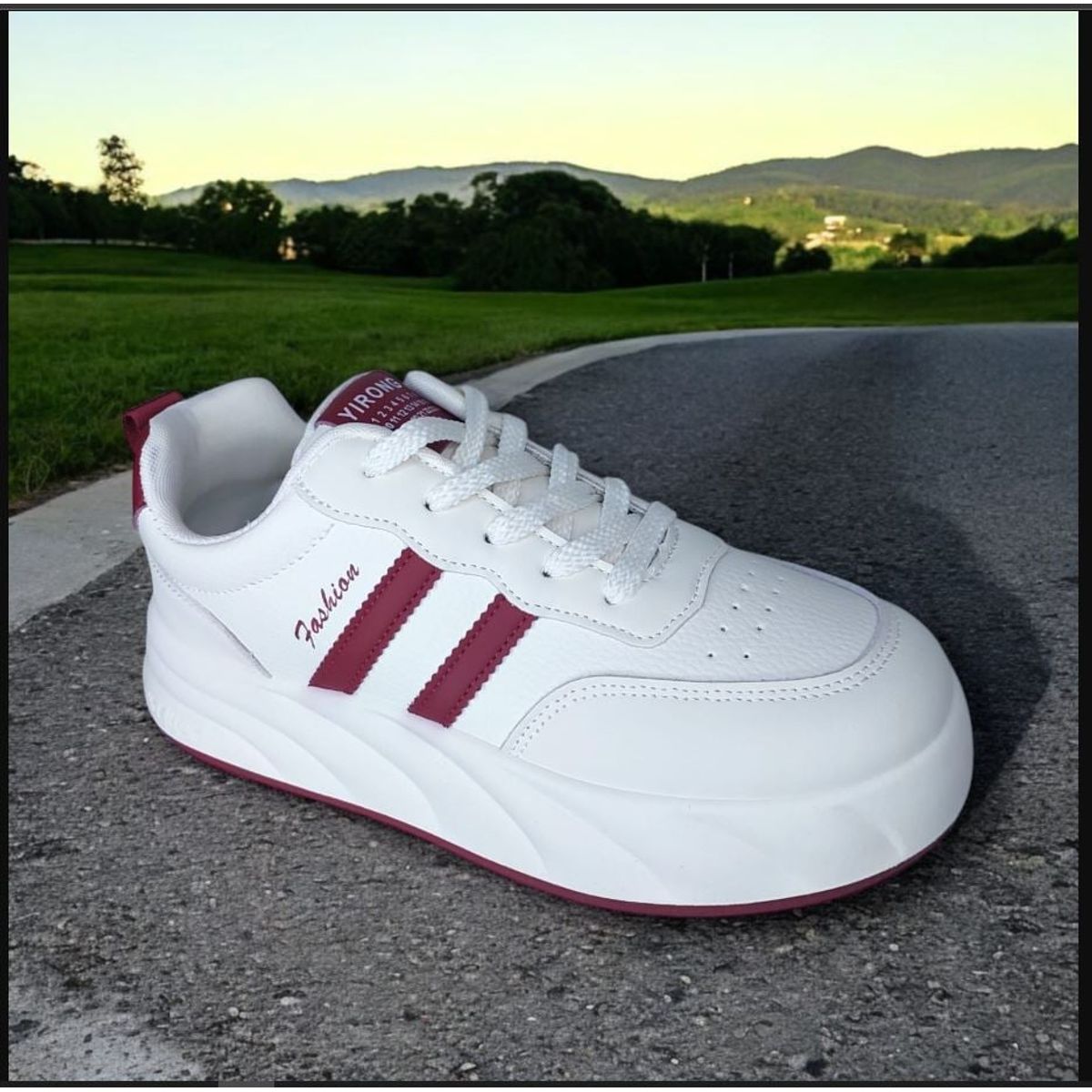 GENERICO - ZAPATILLA DE MUJER FASHION YIRONG BLANCOROJO - V154