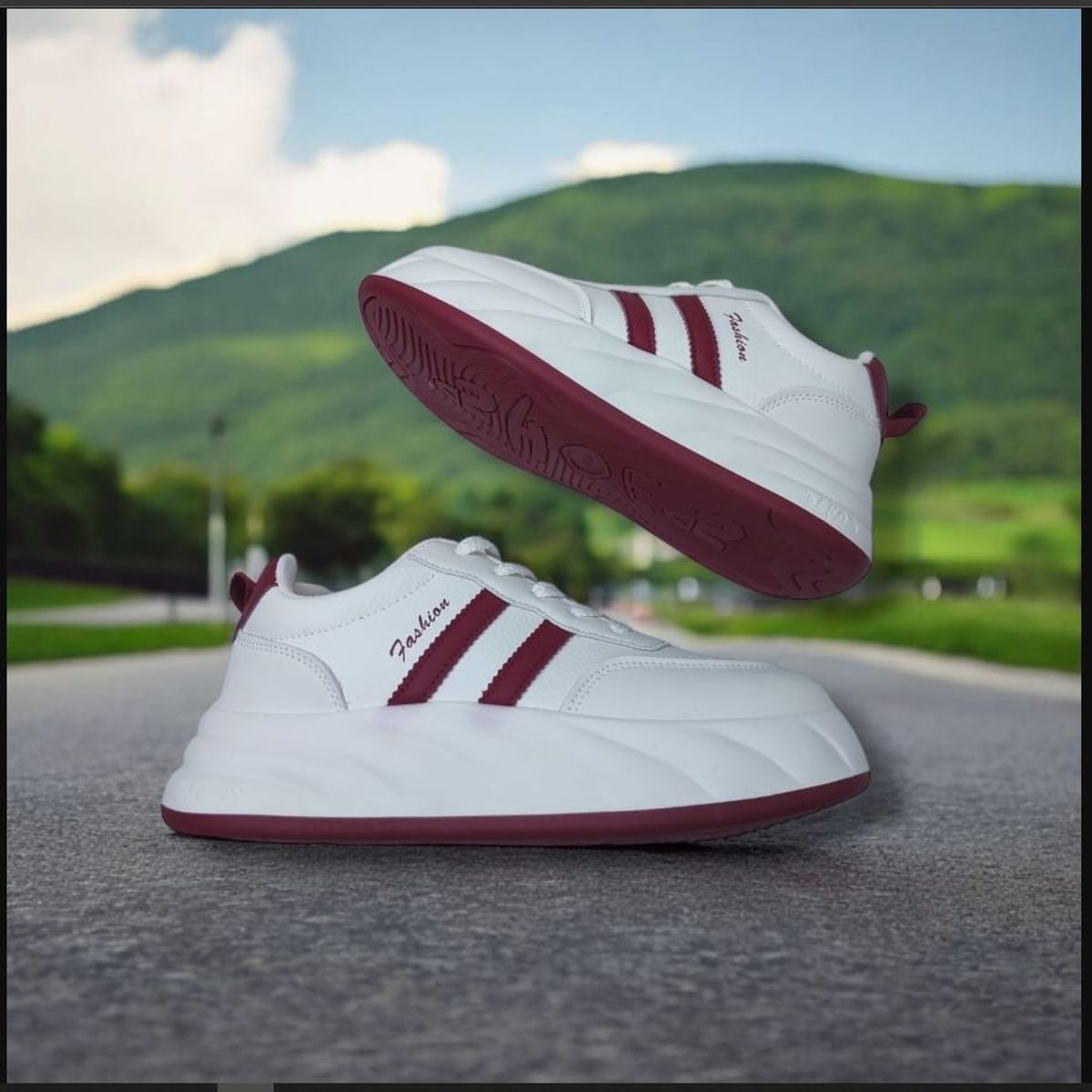 GENERICO - ZAPATILLA DE MUJER FASHION YIRONG BLANCOROJO - V154