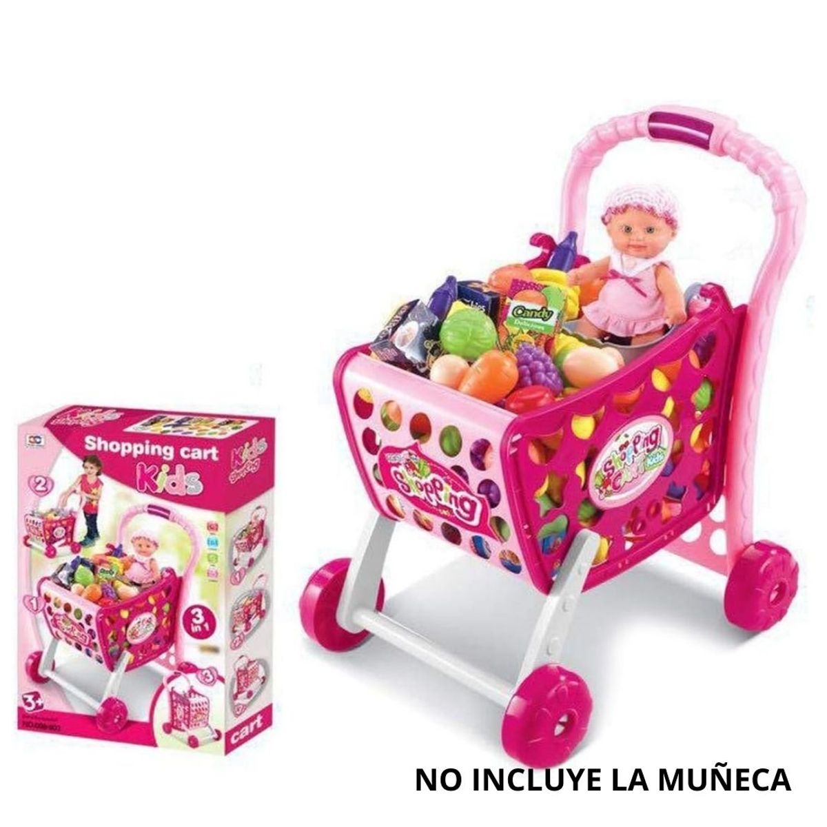 GENERICO - Juego Didáctico Carrito de Compras Interactivo Musical 3en1