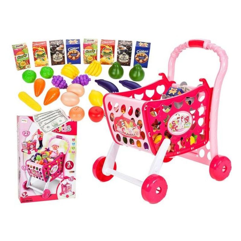 GENERICO - Juego Didáctico Carrito Musical de Compras con Accesorios - Rosado