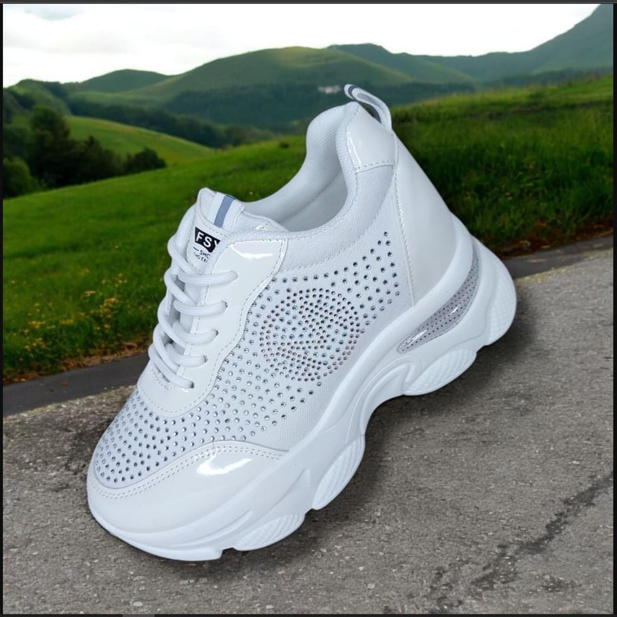 GENERICO - ZAPATILLA CON PLATAFORMA ALTA 8CM FYST SHOES BLANCO - V1559