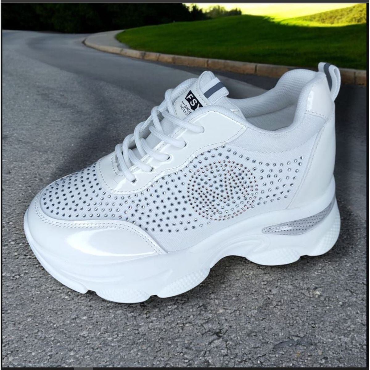 GENERICO - ZAPATILLA CON PLATAFORMA ALTA 8CM FYST SHOES BLANCO - V1559