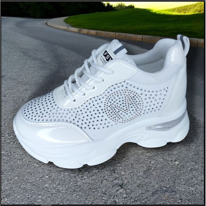 GENERICO - ZAPATILLA CON PLATAFORMA ALTA 8CM FYST SHOES BLANCO - V1559