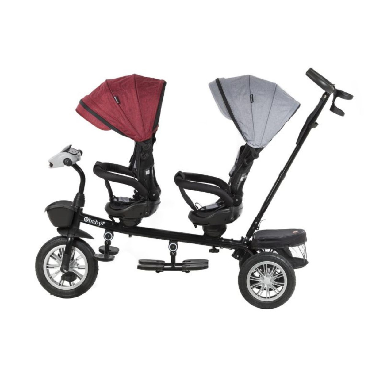 EBABY - Triciclo Guiador Gemelar Lazzo Rojo
