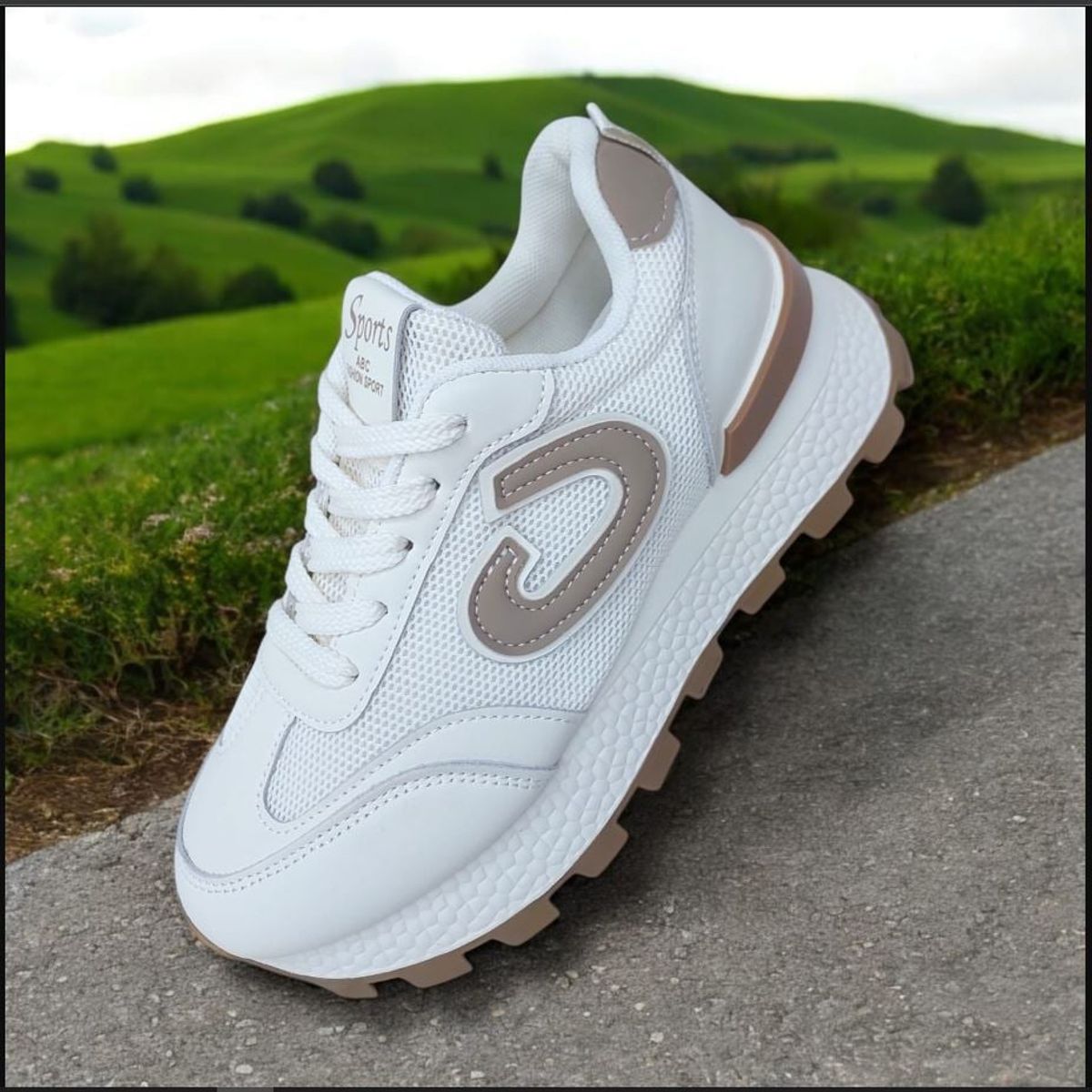 GENERICO - ZAPATILLA CON PLATAFORMA ALTA 6CM SPORTS FASHION BLANCOBEIG - V163