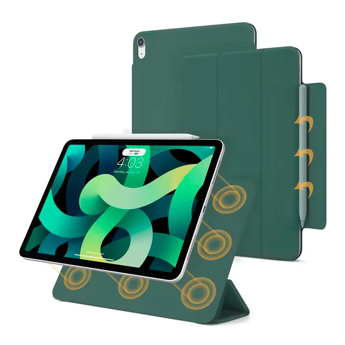 GENERICO - Carcasa Funda Ligera Magnética Para Ipad Air M2 - M3 11 " - VERDE