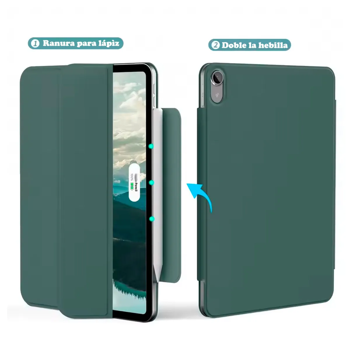 GENERICO - Carcasa Funda Ligera Magnética Para Ipad Air M2 - M3 11 " - VERDE