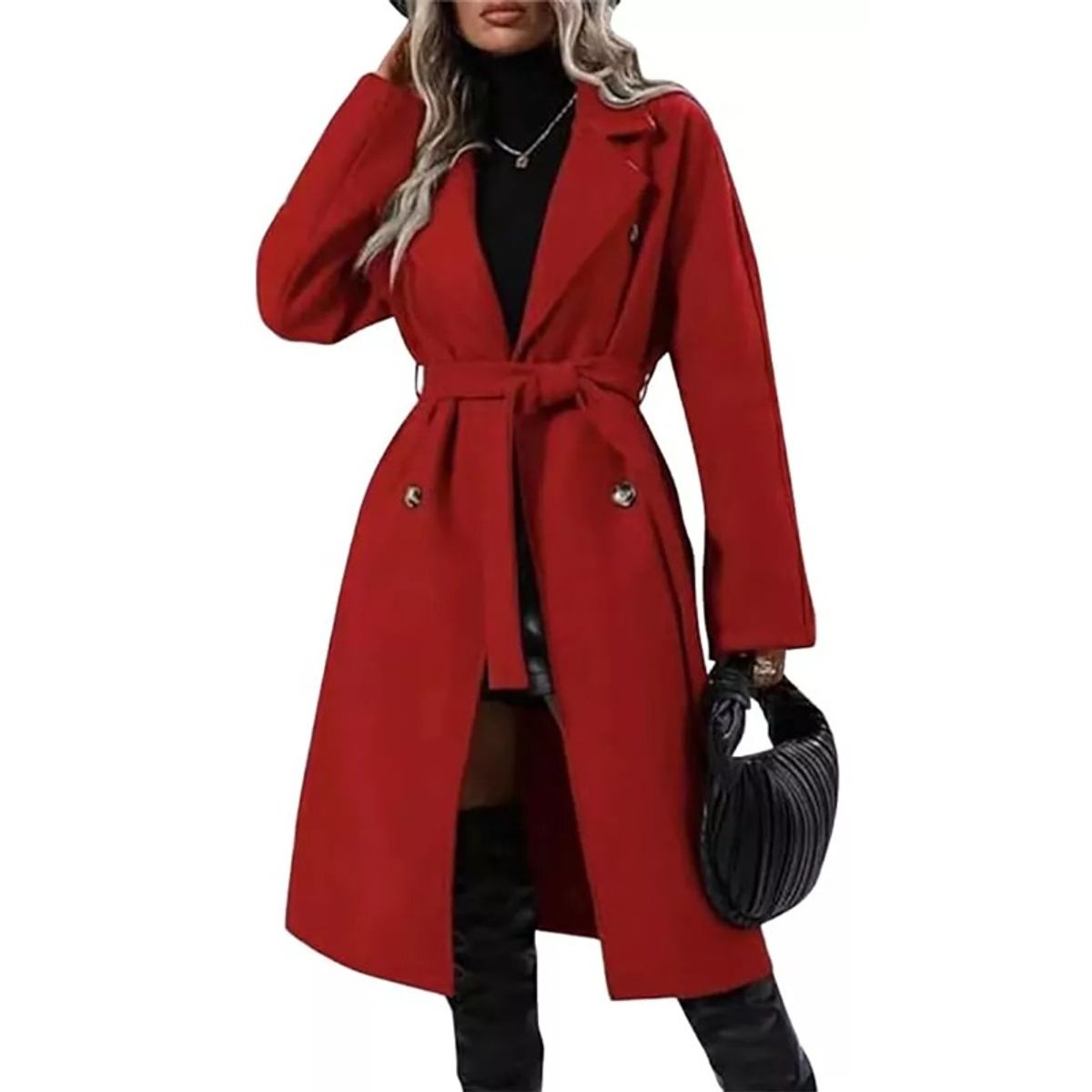 GIOIO - Gabardina Sobre La Rodilla Para Mujer De Alta Calidad