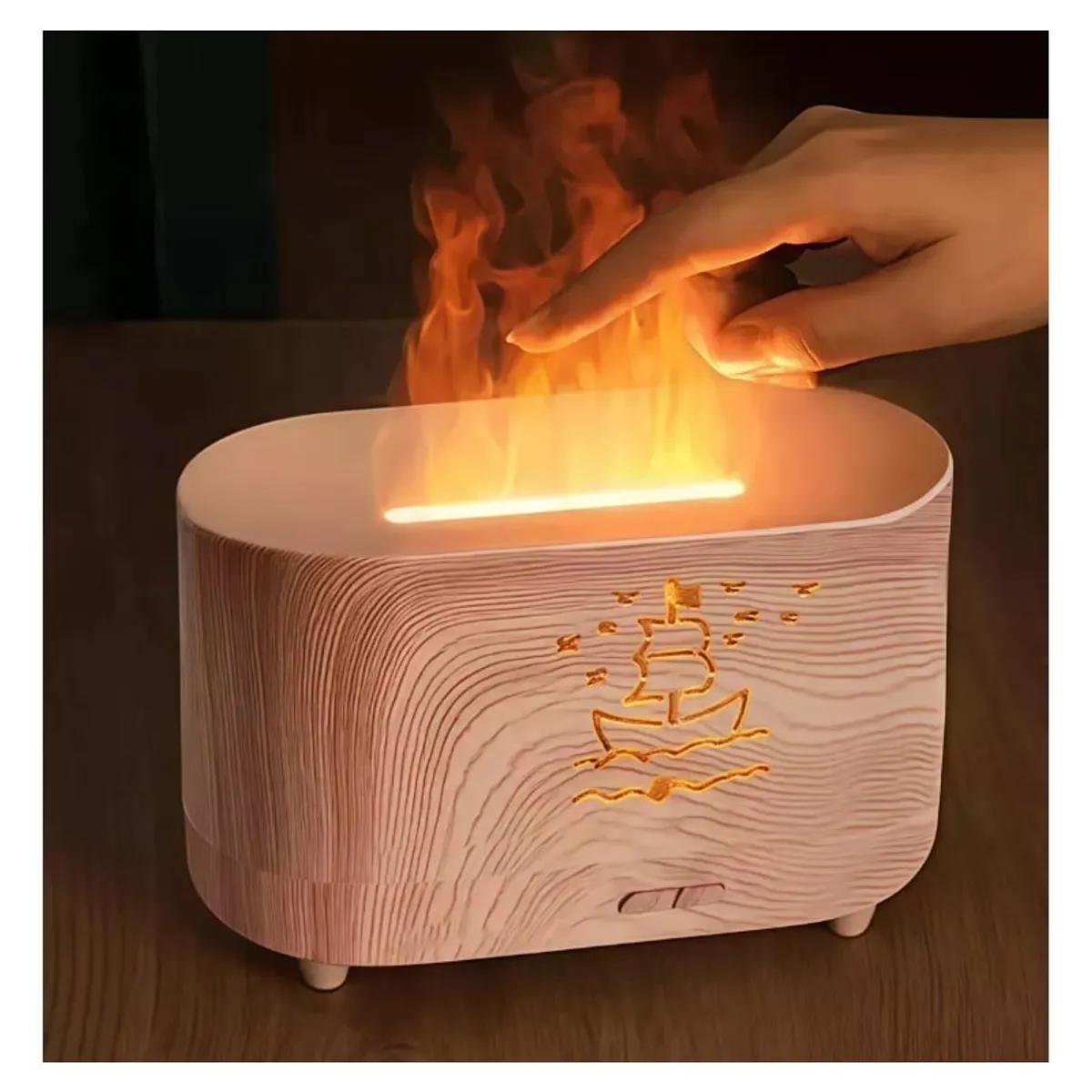 GENERICO - Difusor Aromaterapia Humidificador efecto Llama Fuego Fogata Led