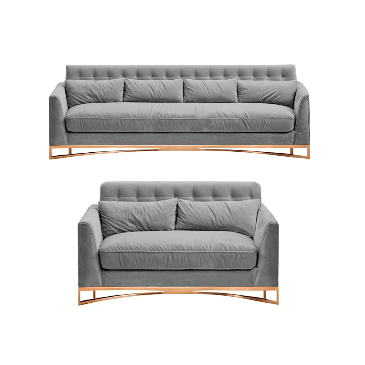 BARAKA HOME - Juego de sala 3 2 Luxury Llinden - Gris claro