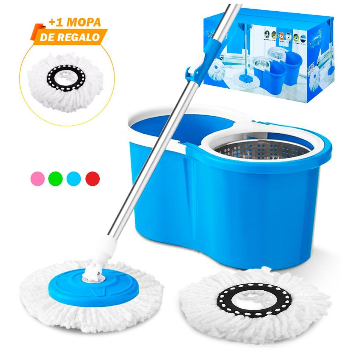 KELLER - Trapeador con Escurridor Giratorio ALT 88S Y Mopa de Regalo