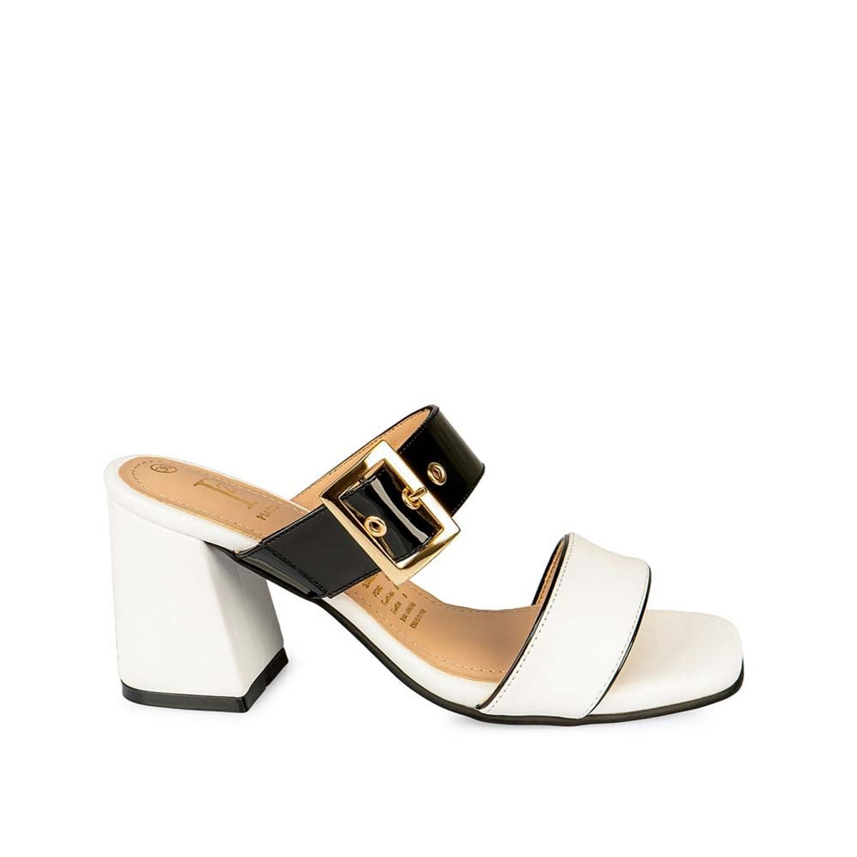 Piazza - Sandalia Dorsay Casual DON-2515 BlancoNegro Piazza