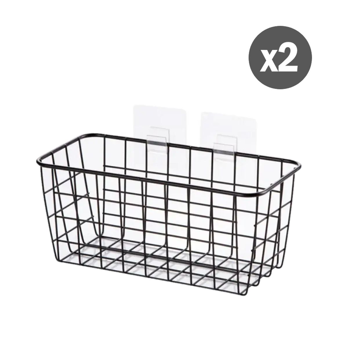 GENERICO - Kit x2 Cestas Repisas colgante de rejilla con gancho