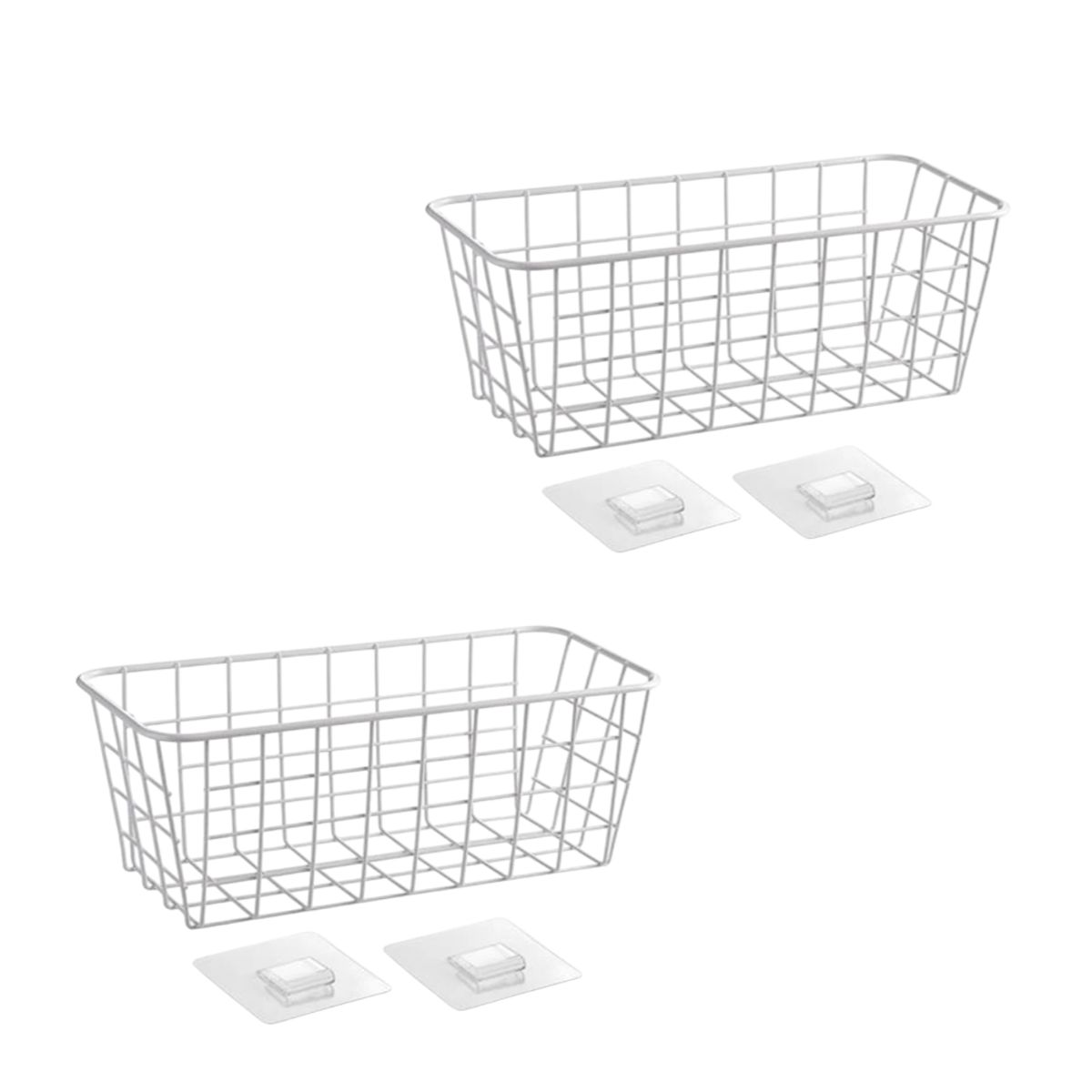 GENERICO - Kit x2 Cestas Repisas colgante de rejilla con gancho