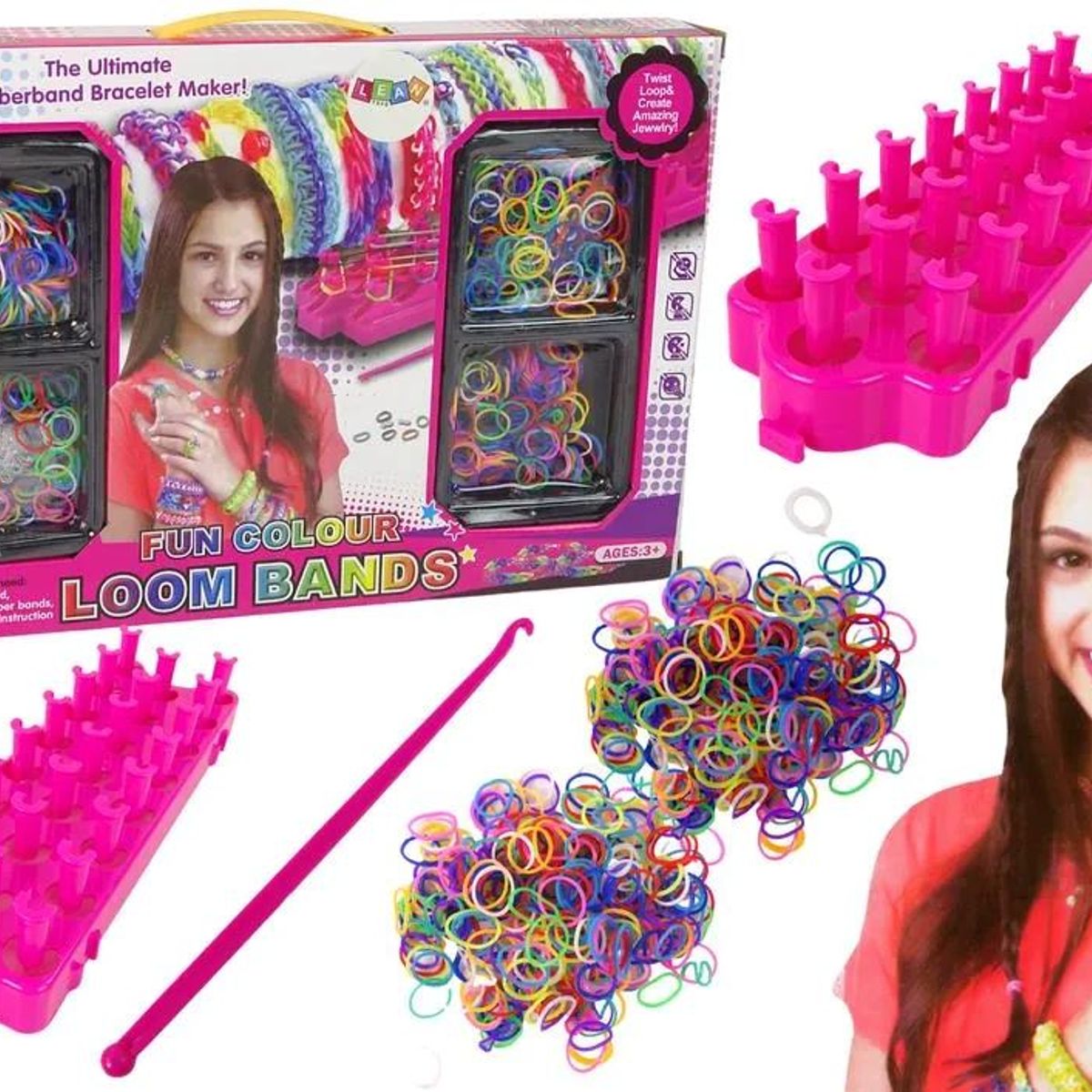 GENERICO - Set Creativo para Hacer Pulseras con Gomas Elásticas