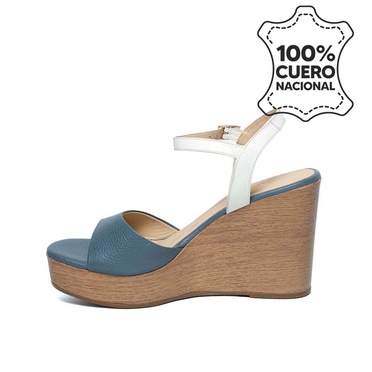 VIALE - Sandalia Dorsay Casual SOFI-2505 AceroHueso Viale Cuero