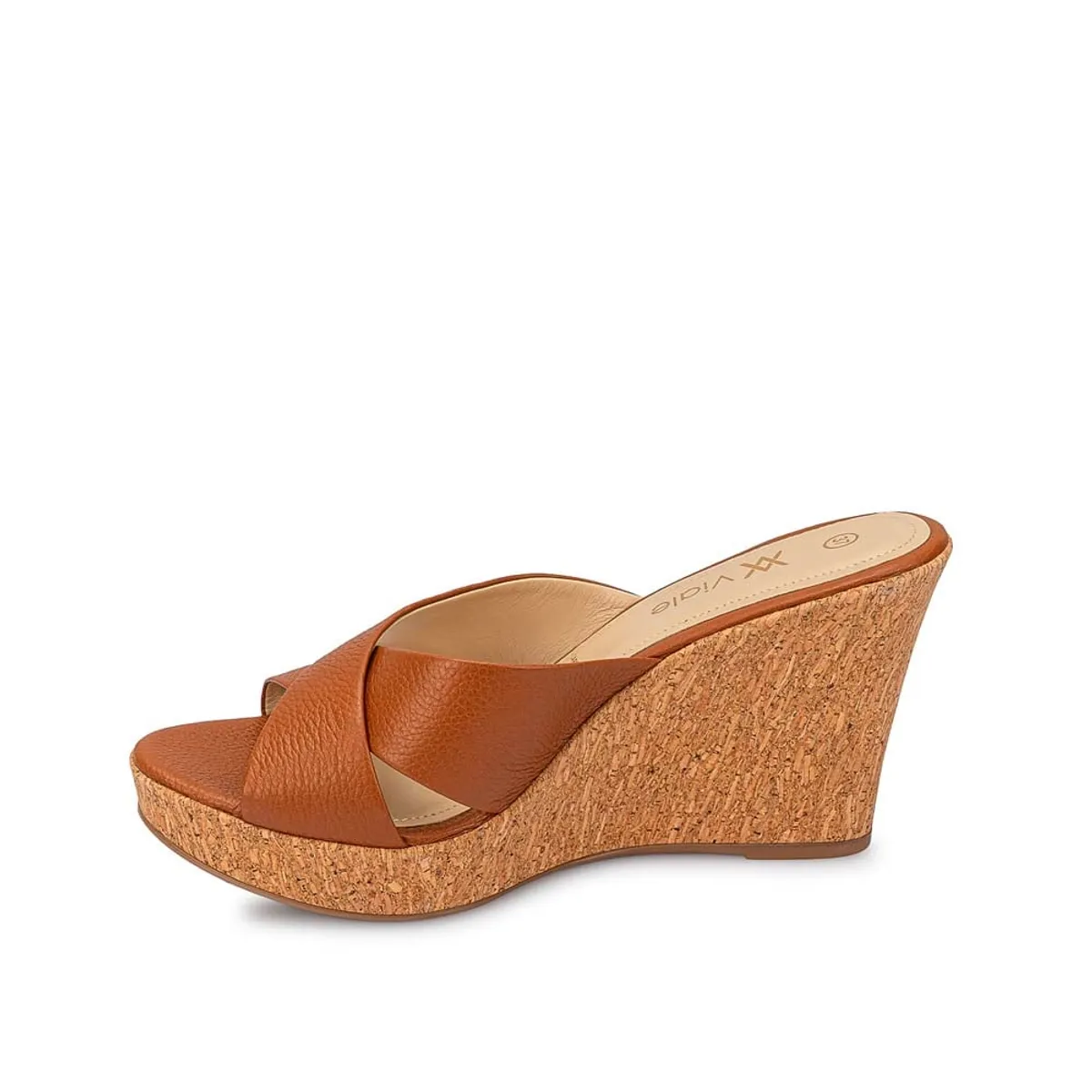 VIALE - Sandalia Slide Casual ALE-2524 Natural Viale Cuero