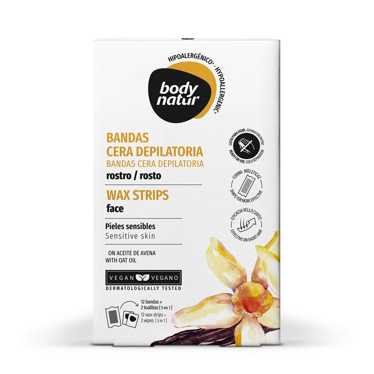 BODY NATUR - Body Natur Bandas Depilatorias Faciales  Piel Sensible 12 und