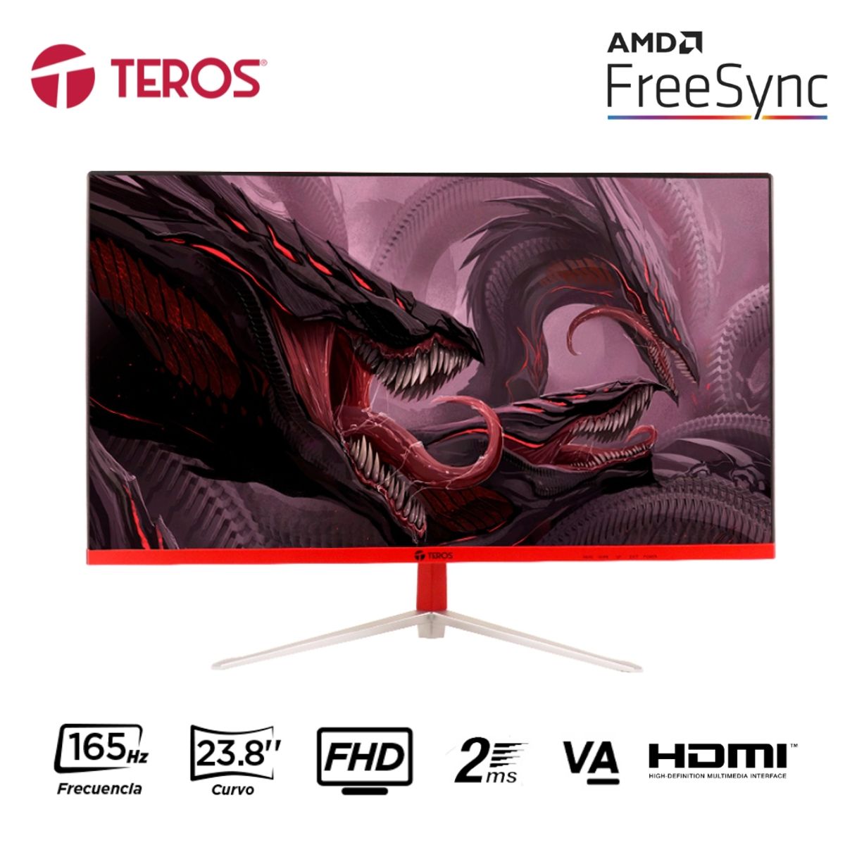 TEROS - Monitor Curvo Gaming Teros TE-2471G, 23.8" FHD VA, 2 ms, HDMI