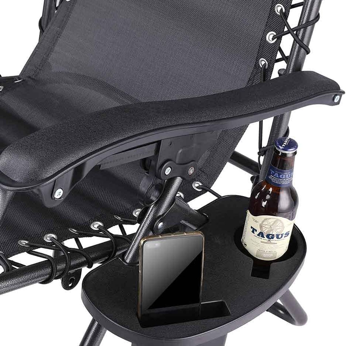 GENERICO - SILLA PLEGABLE RECLINABLE REPOSERA DE TERRAZA GRAVEDAD CERO BANDEJA PORTA VASO