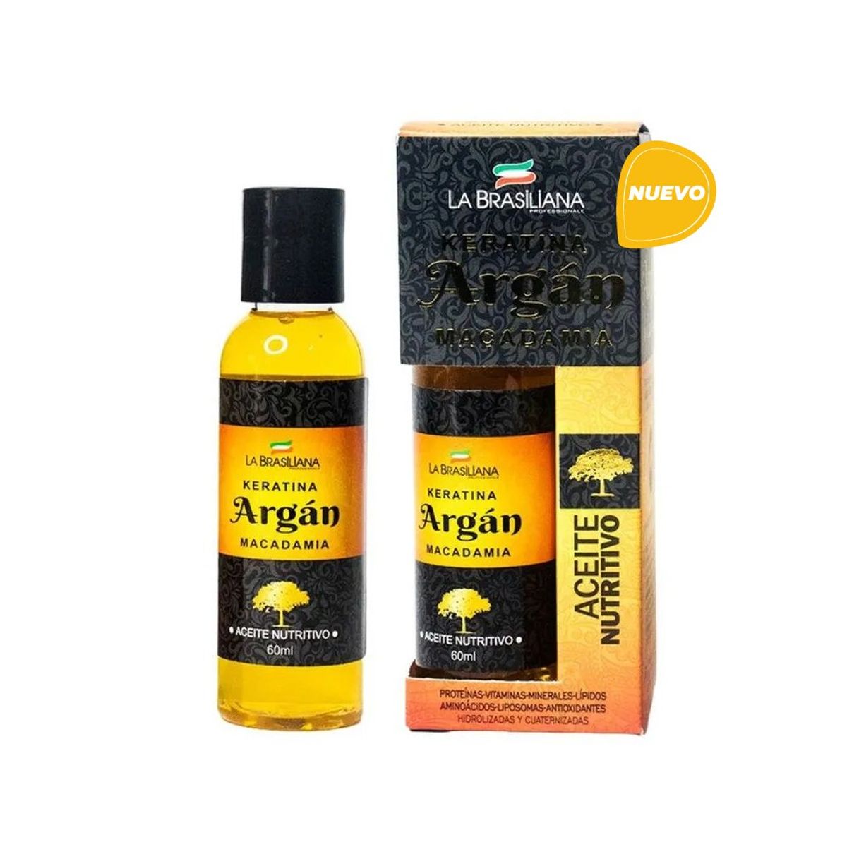 LA BRASILIANA - Tratamiento Capilar Aceite Nutritivo De Argán La Brasiliana de 60ml