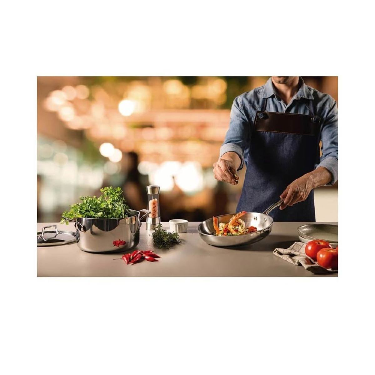 TRAMONTINA - Sartén TRAMONTINA Professional ace inox20cm sTapa