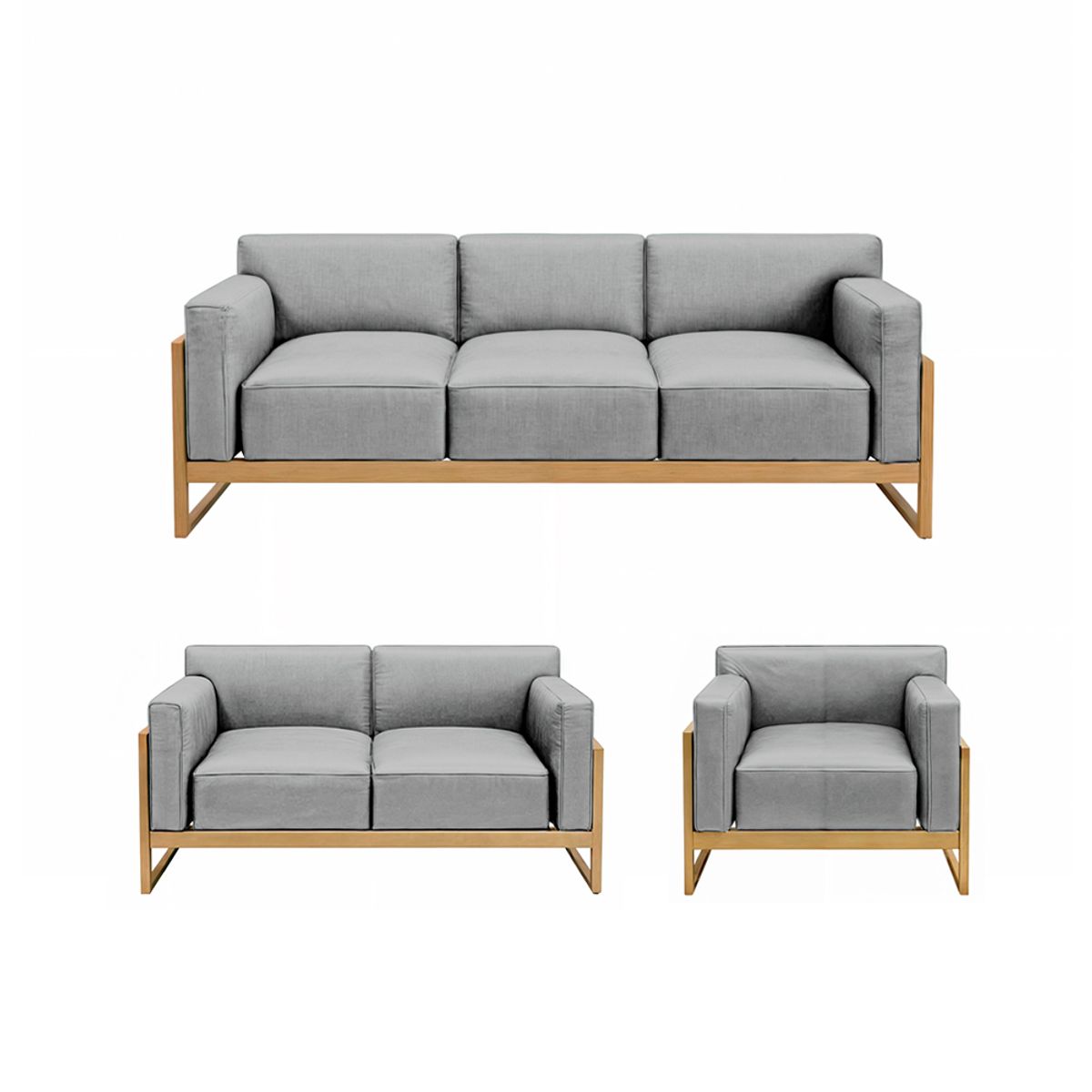 BARAKA HOME - Juego de sala 3 2 1 Luxury Lipkovo - Gris claro