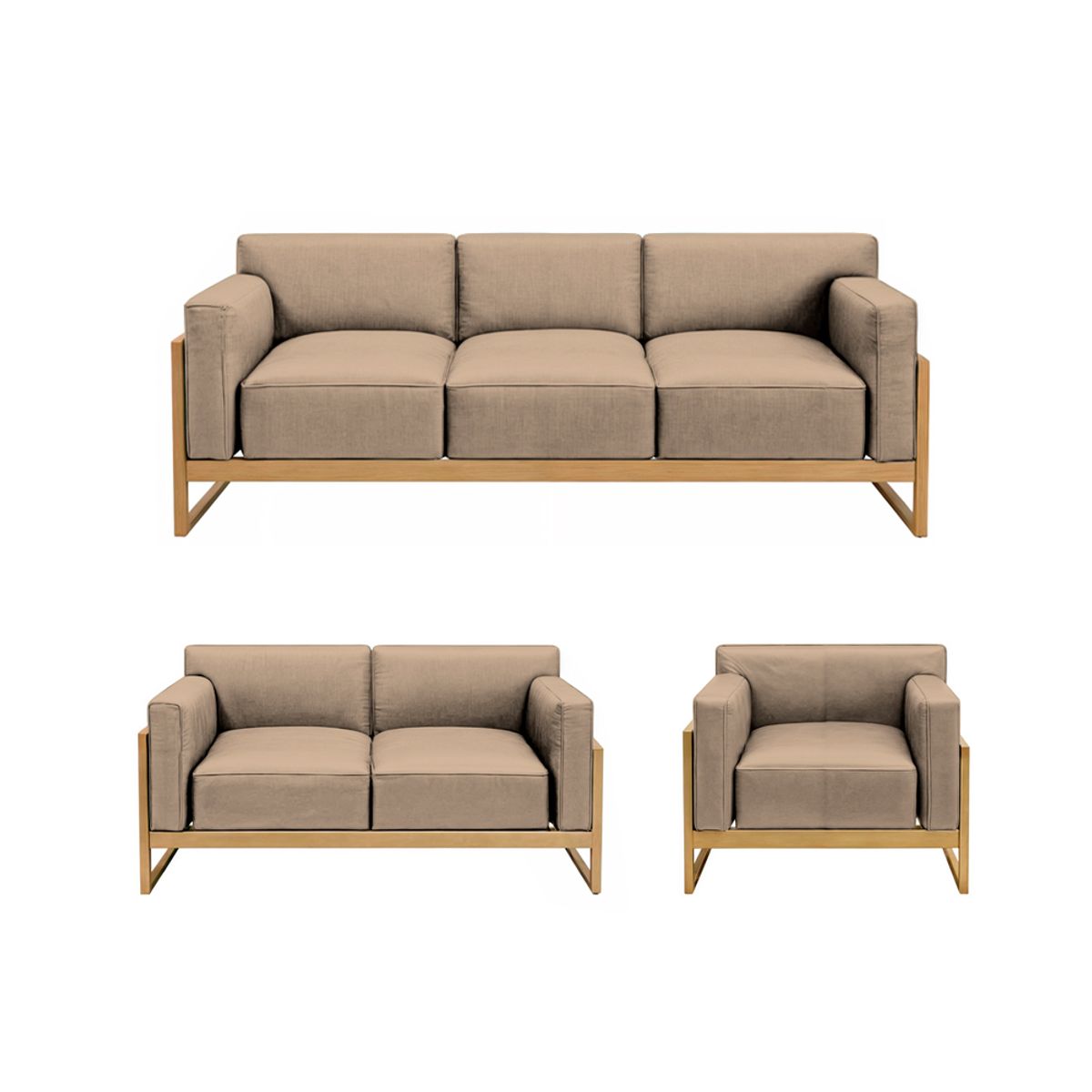 BARAKA HOME - Juego de sala 3 2 1 Luxury Lipkovo - Beige claro