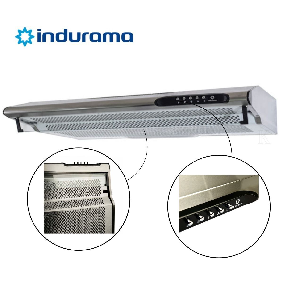 INDURAMA - Campana Extractora Indurama 3 Velocidades de 90cm CEI902CRP Silver