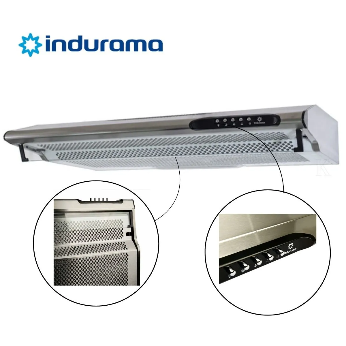 INDURAMA - Campana Extractora Indurama 3 Velocidades de 90cm CEI902CRP Silver