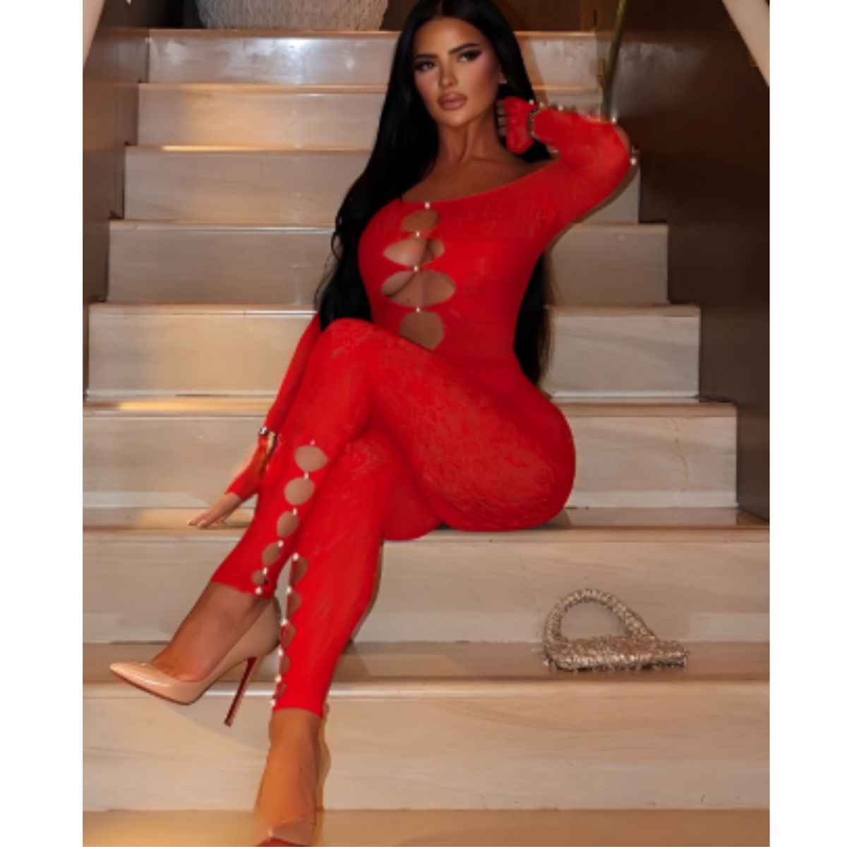 GENERICO - Enterizo Rojo - Malla Hiedra