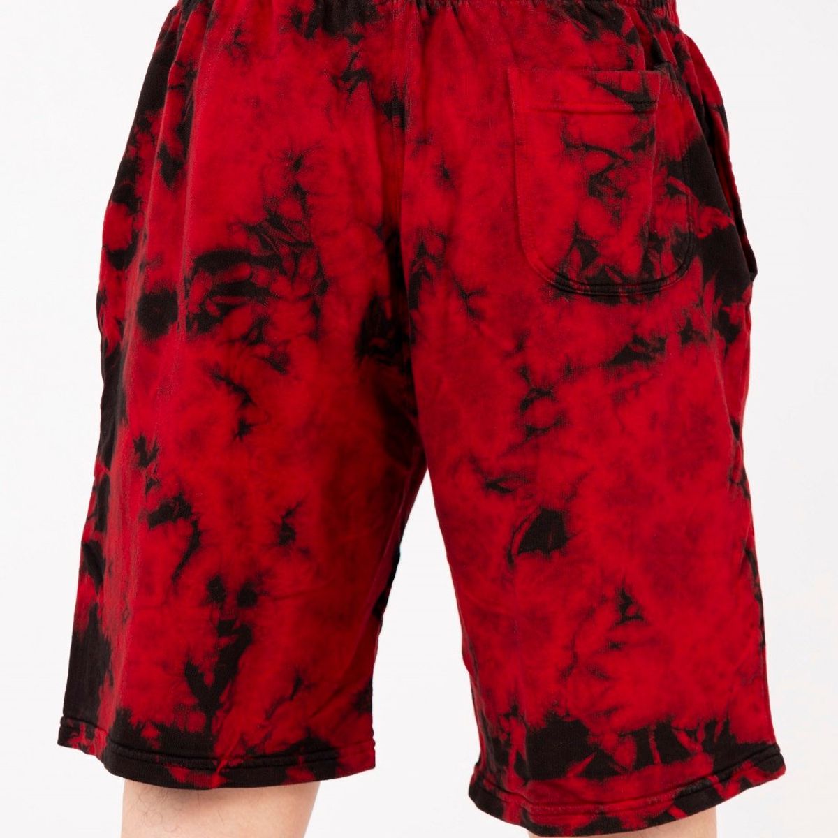 NEW YORK STARS - HSHORT-LAVADO ACID WASH-ROJO