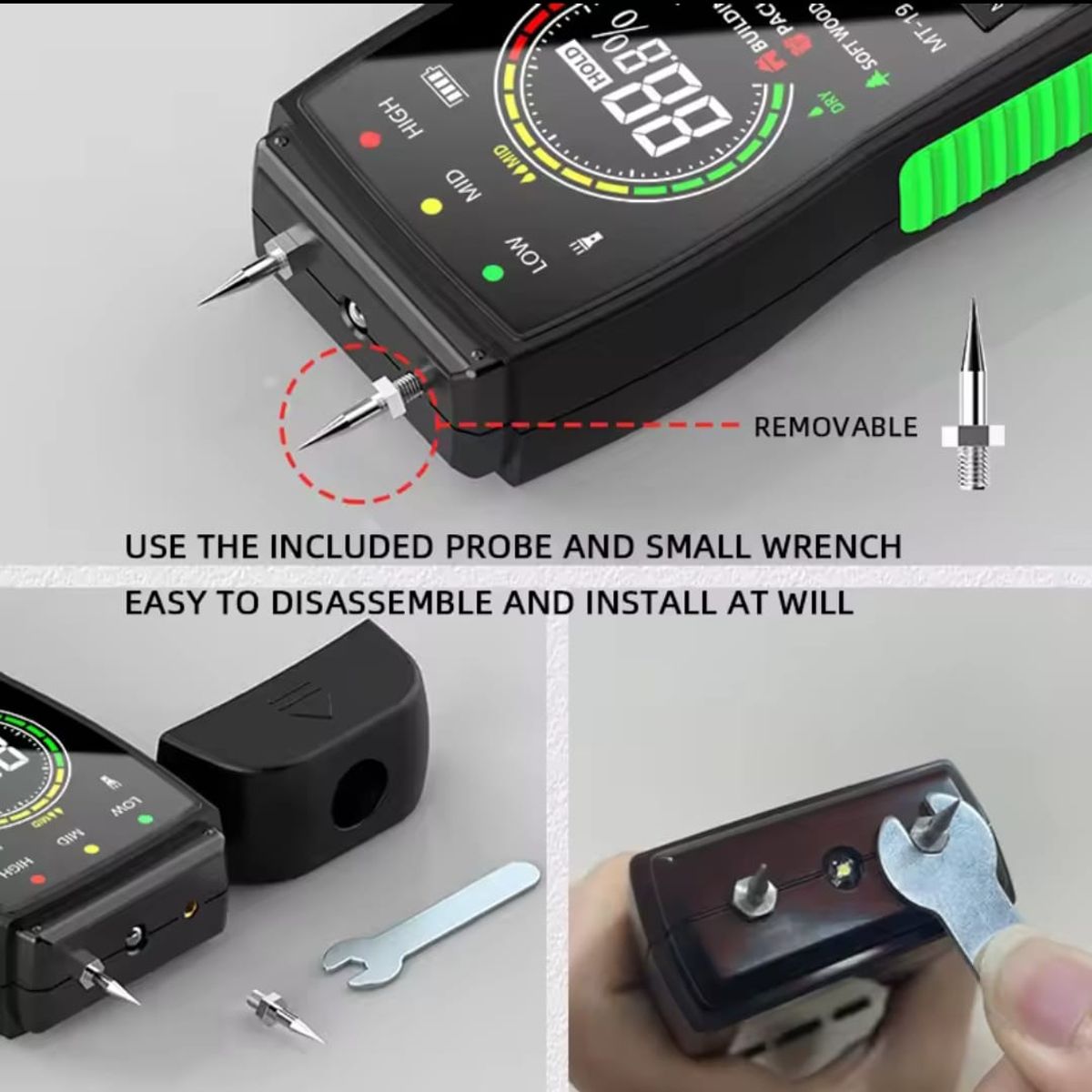 GENERICO - MEDIDOR DE HUMEDAD PROFESIONAL PARED MADERA CARTÒN CEMENTO