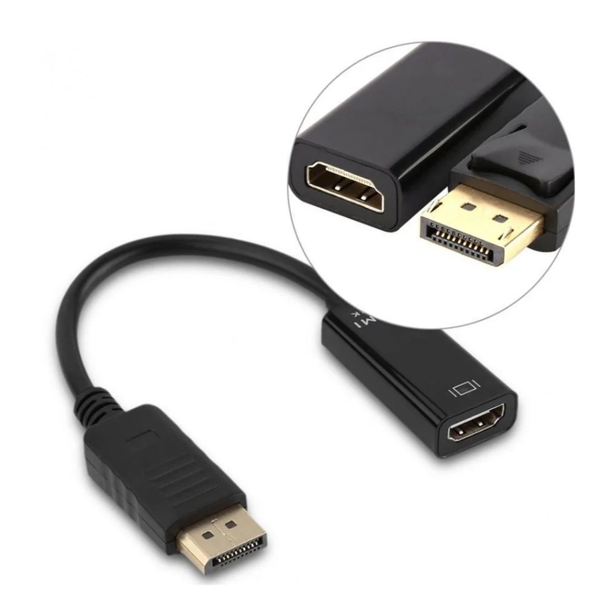 GENERICO - Adaptador DisplayPort a Hdmi Cable Convertidor Negro