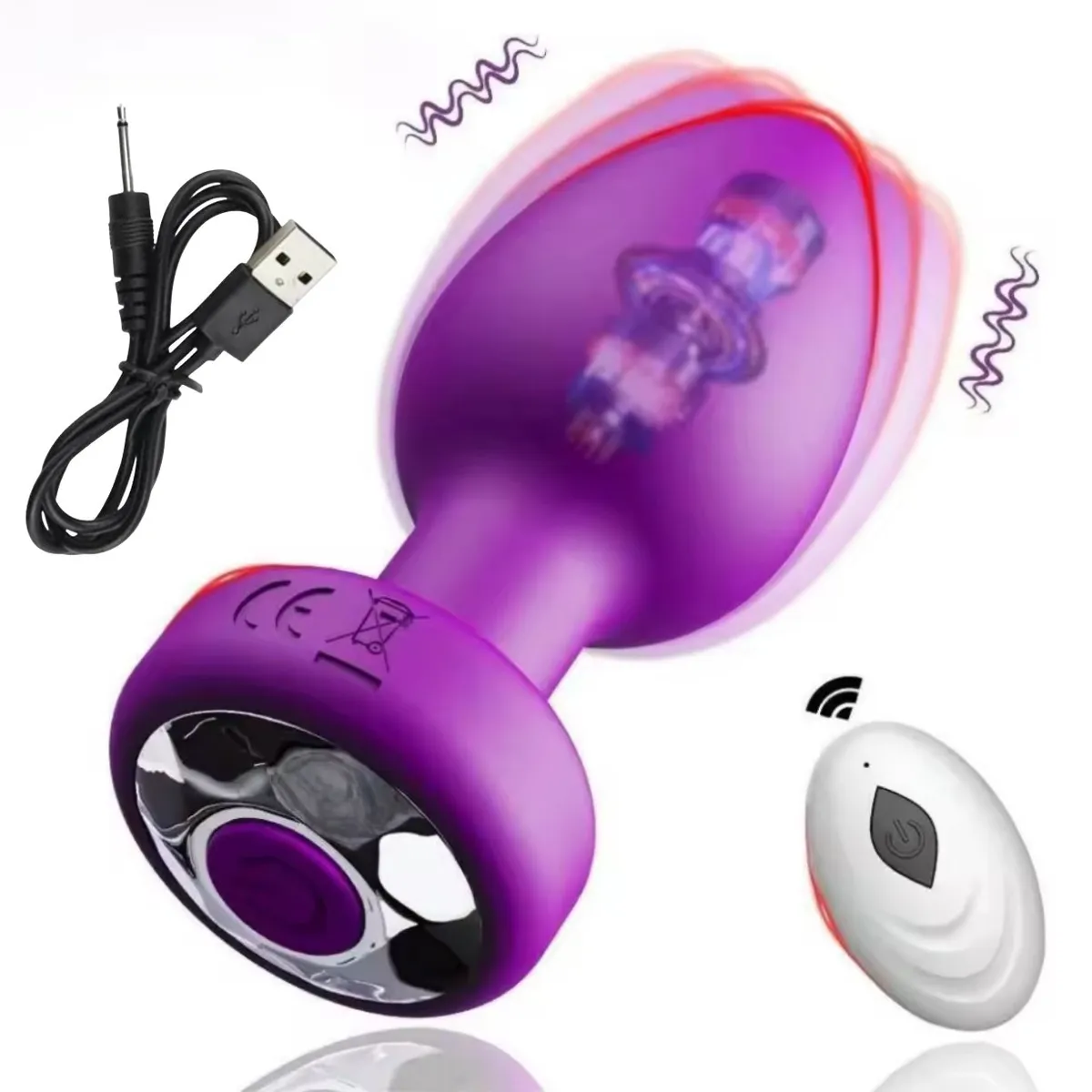 GENERICO - VIBRADOR TAPON ANAL RECARGABLE CON USB