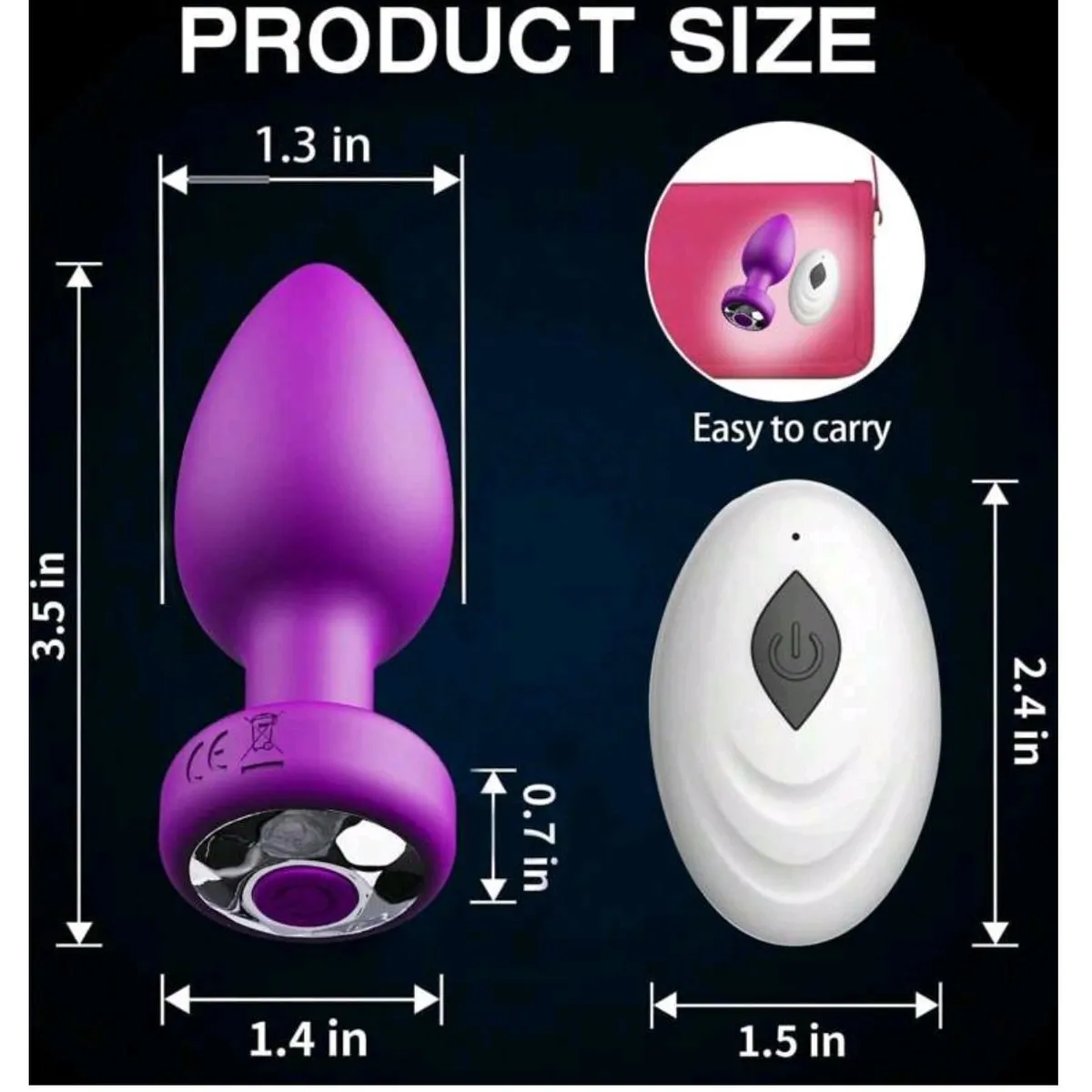 GENERICO - VIBRADOR TAPON ANAL RECARGABLE CON USB