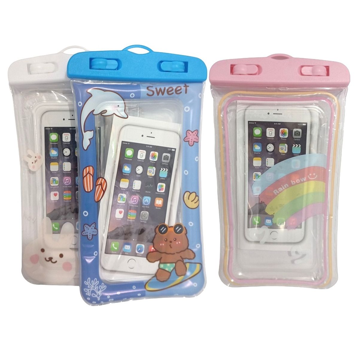 GENERICO - set de 3 Protector de celular para agua funda acuática