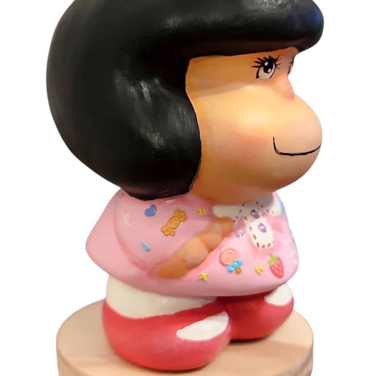 GENERICO - Adorno o alcancía Mafalda Rosa Pintada a Mano - Present
