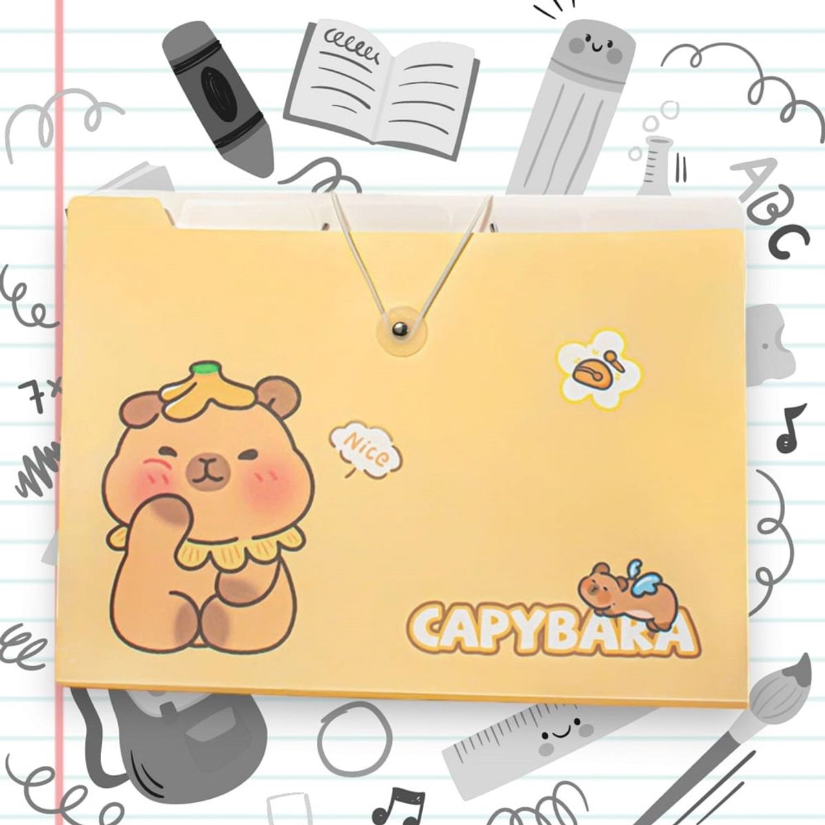 GENERICO - Carpeta archivador Acordeon A4 capibara porta documentos