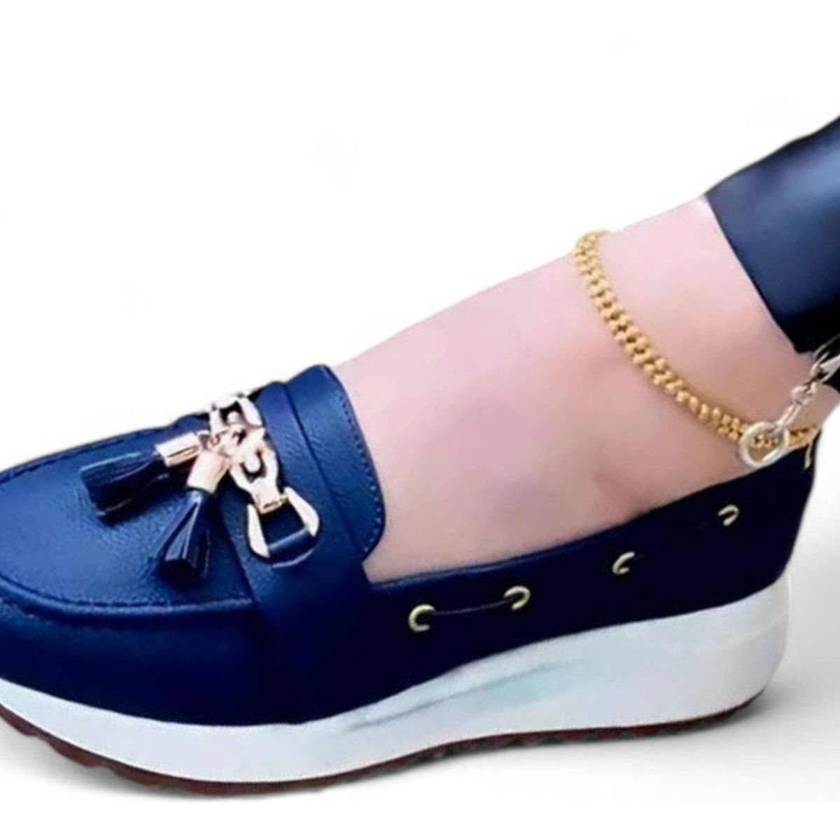 GENERICO - Mocasin Mujer Chic Plataforma 2 Cm 2086L-48 Color Azul