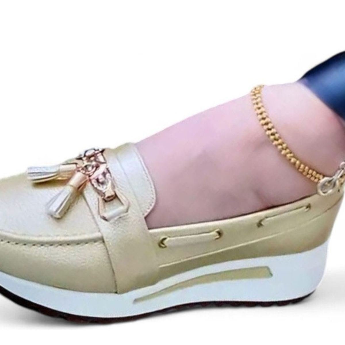 GENERICO - Mocasin Mujer Chic Plataforma 2 Cm 2086L-48 Color Beige