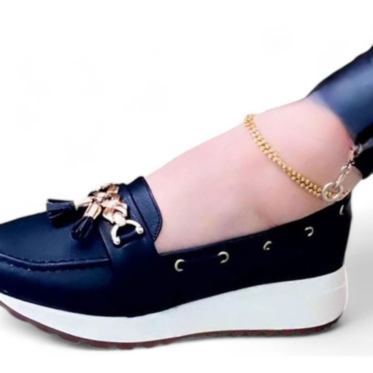 GENERICO - Mocasin Mujer Chic Plataforma 2 Cm 2086L-48 Color Negro