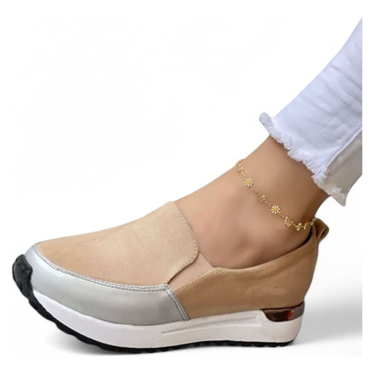 GENERICO - Mocasin Mujer Gamuza 2086L-48 Color Beige